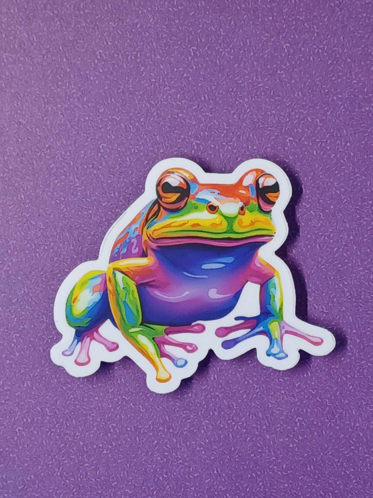 "Rainbow Frog" vinyl die-cut sticker