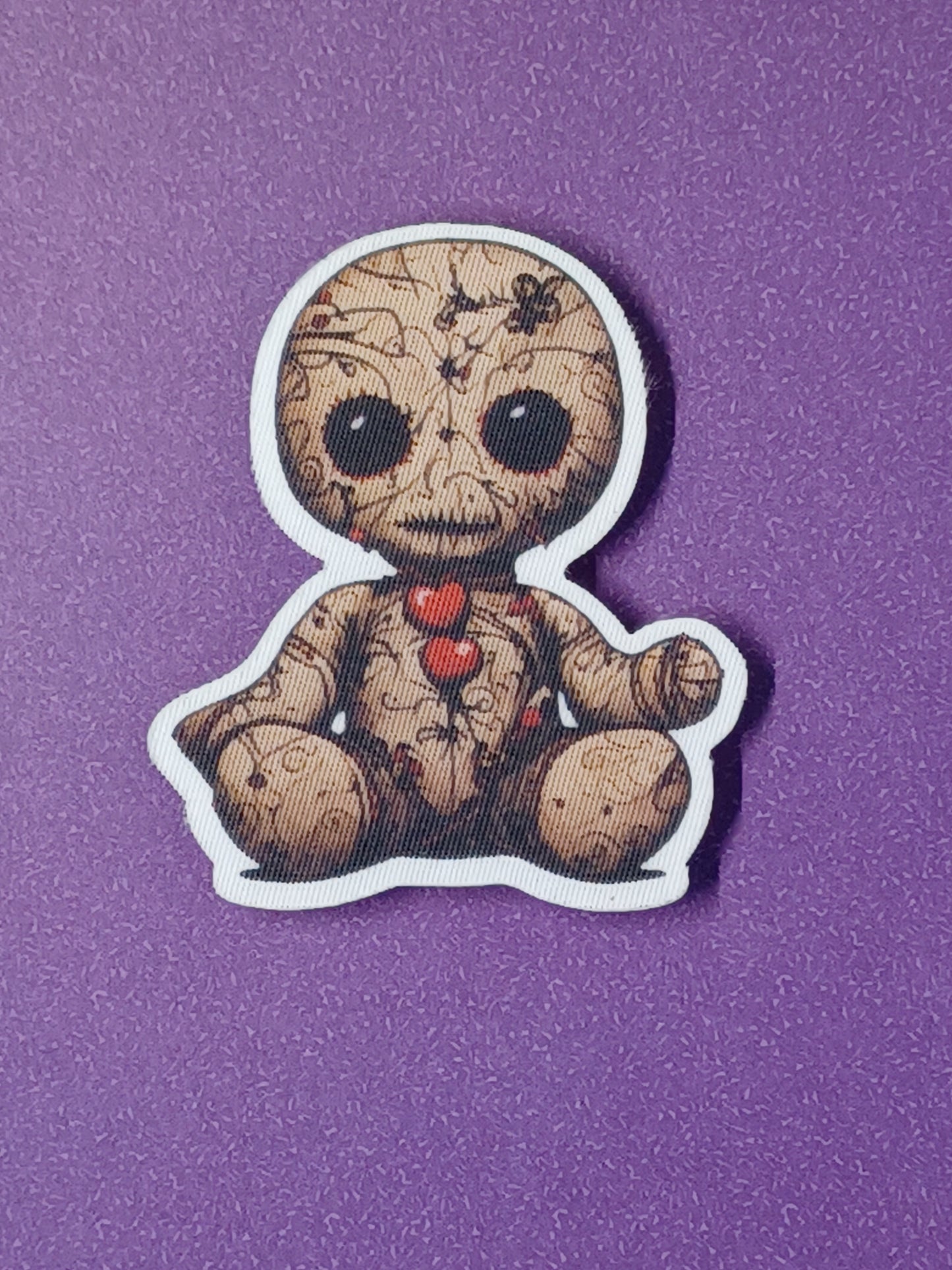 "Voodoo Doll" fabric die-cut sticker